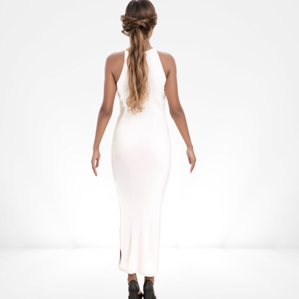 Monochrome Halter Neck Midi Dress - Image 2