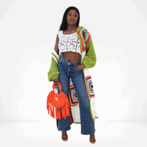 Boho Patchwork Duster & Crochet Crop Set