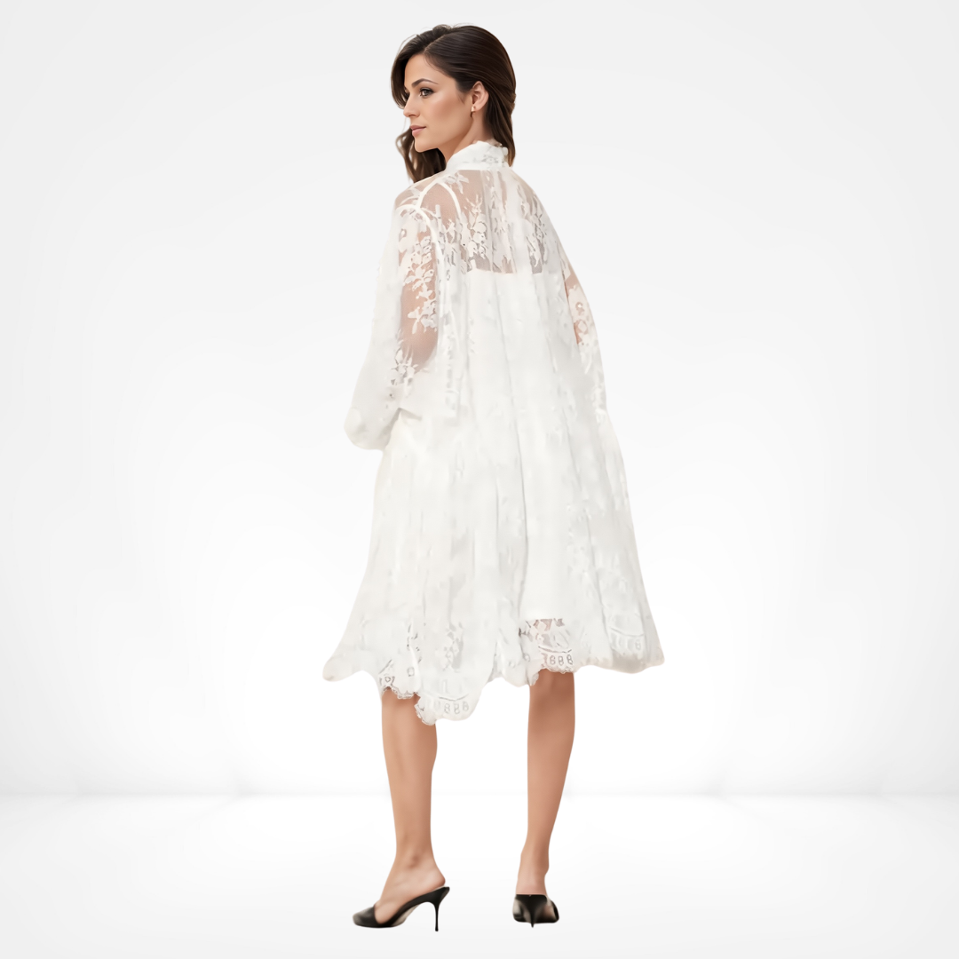 Celestine Lace Drape Dress - Image 2