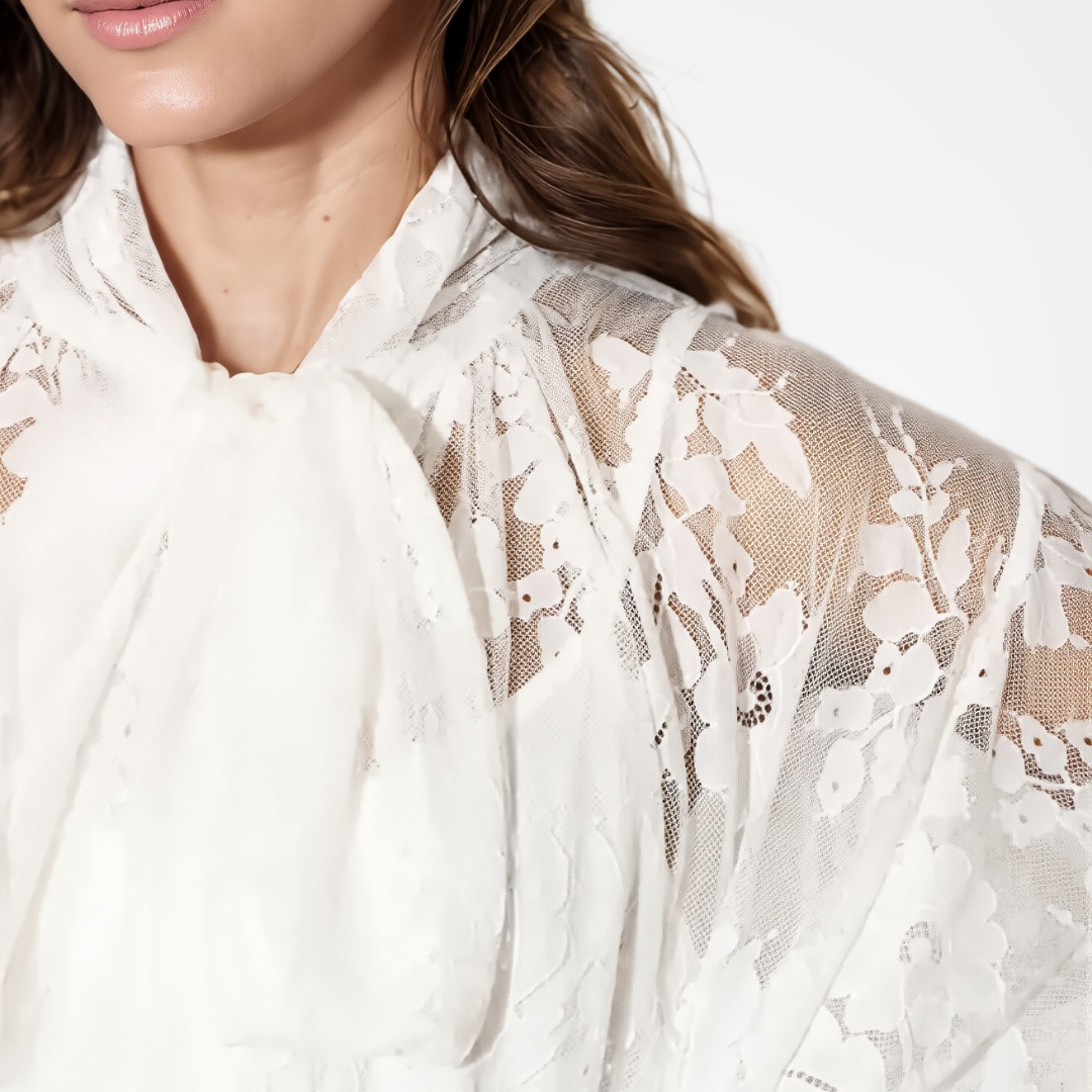 Celestine Lace Drape Dress - Image 4