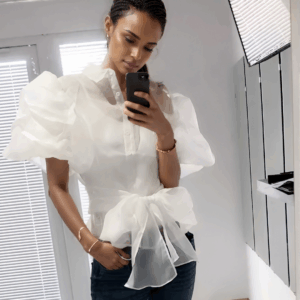 Lumina Organza Bow Blouse
