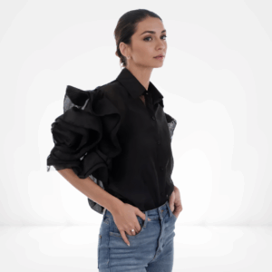 Noir Cascade Blouse