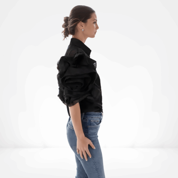 Noir Cascade Blouse - Image 3
