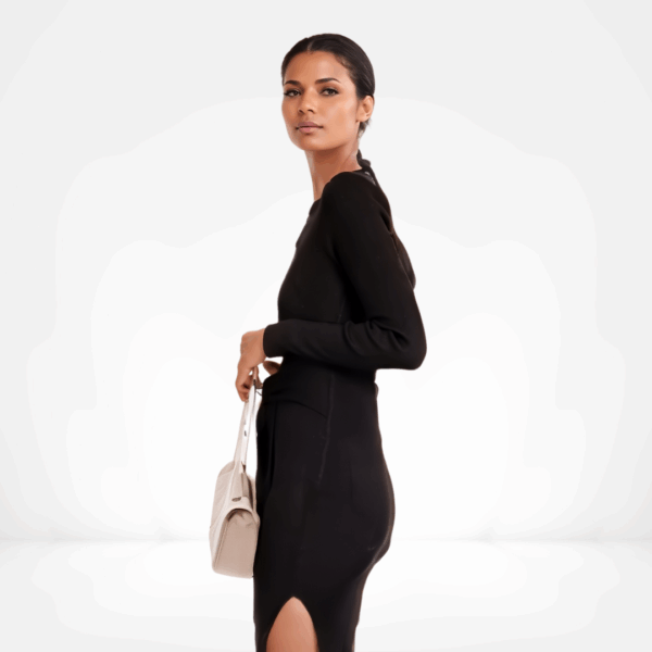 Noir Embrace Knit Dress - Image 2